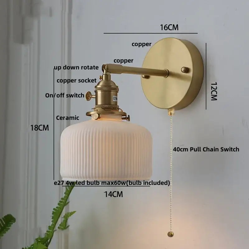 Copper Herringbone Wall Sconce