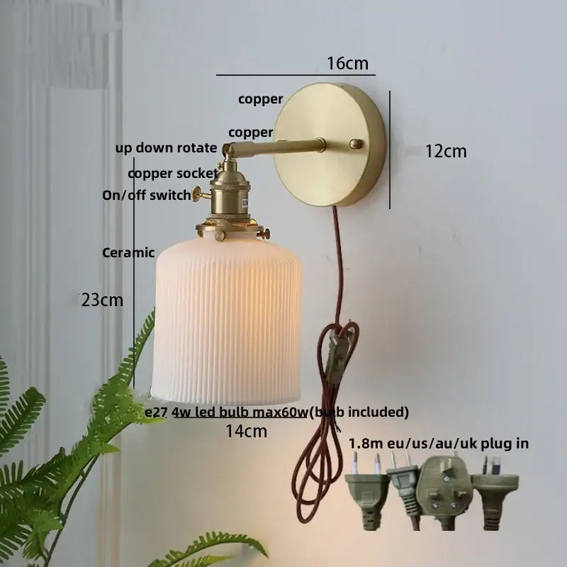 Copper Herringbone Wall Sconce