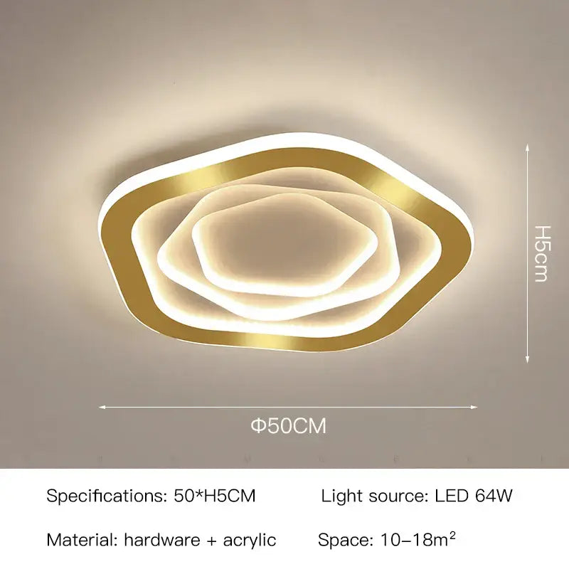 Gold Ironware LED Ceiling Chandelier