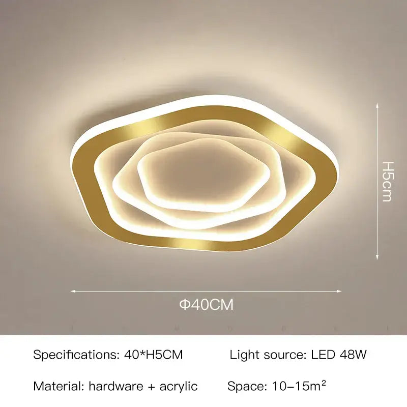 Gold Ironware LED Ceiling Chandelier
