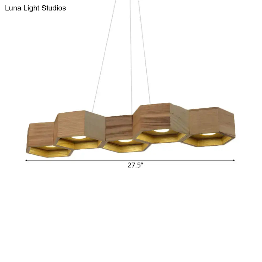 Wood Gold Ceiling Light