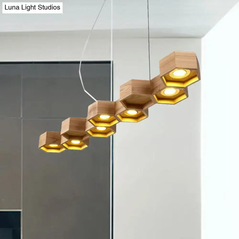 Wood Gold Ceiling Light