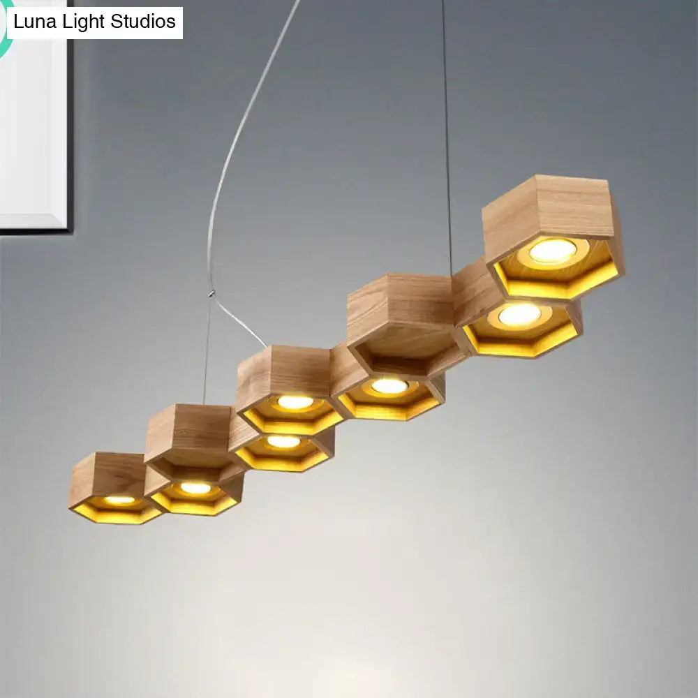 Wood Gold Ceiling Light