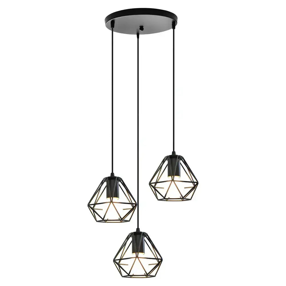 Black Cage Pendant Light Nordic Industrial Style