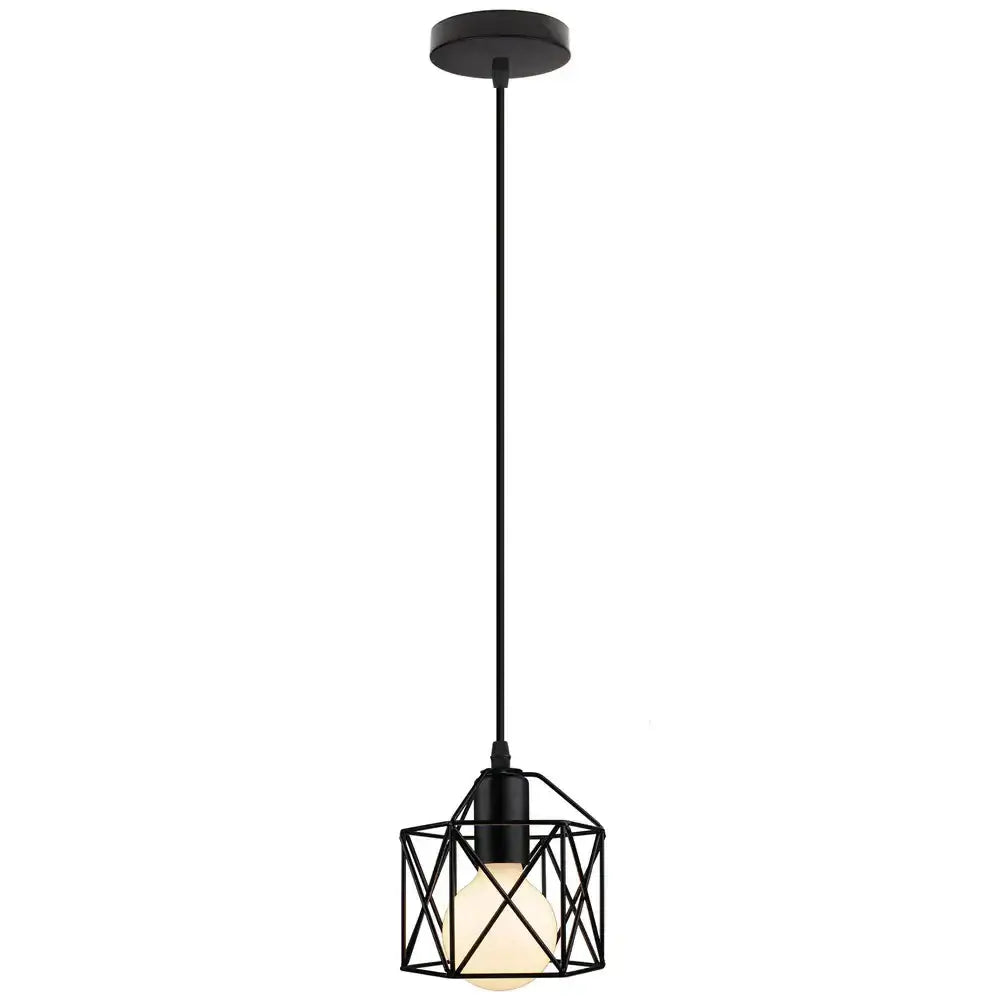 Black Cage Pendant Light Nordic Industrial Style