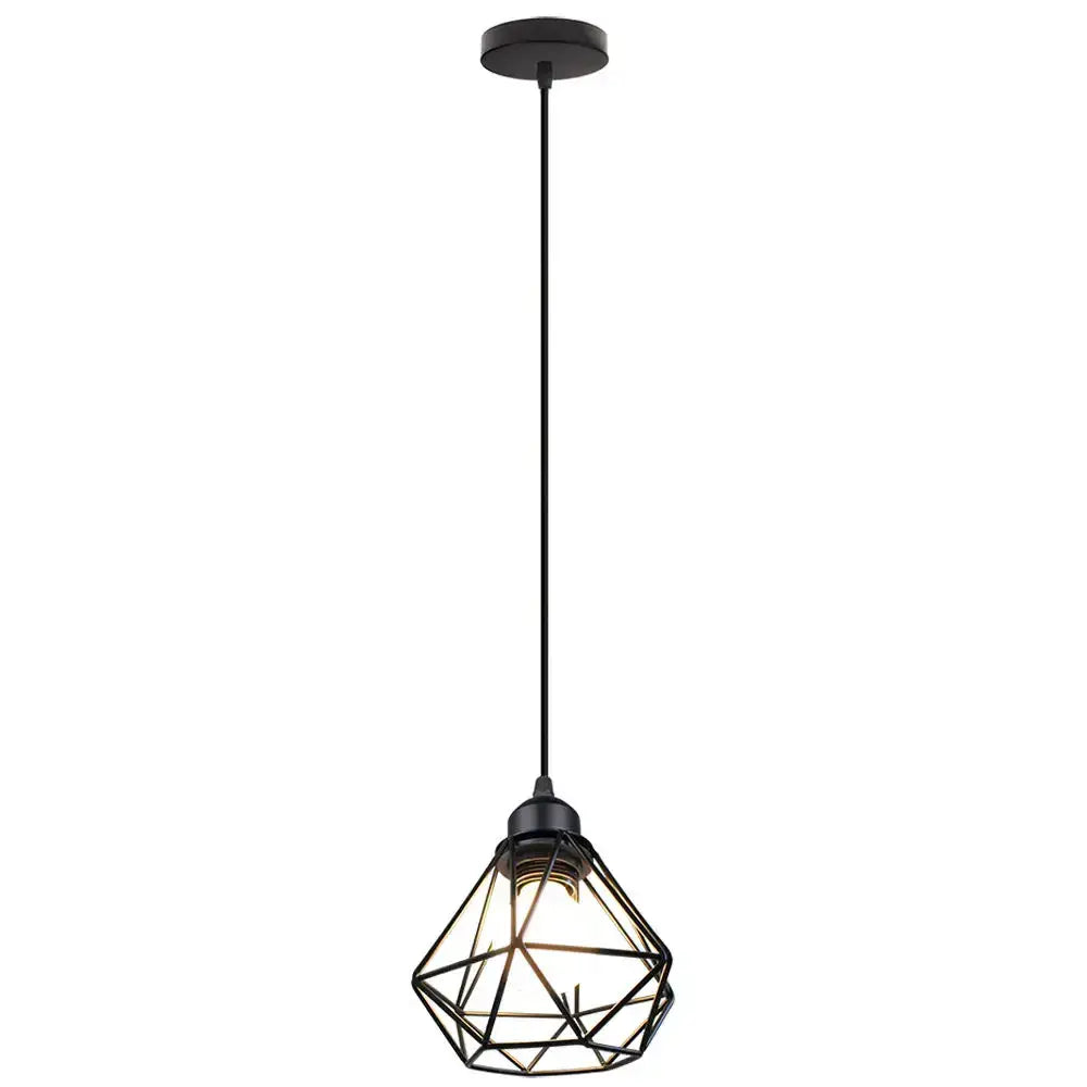 Black Cage Pendant Light Nordic Industrial Style