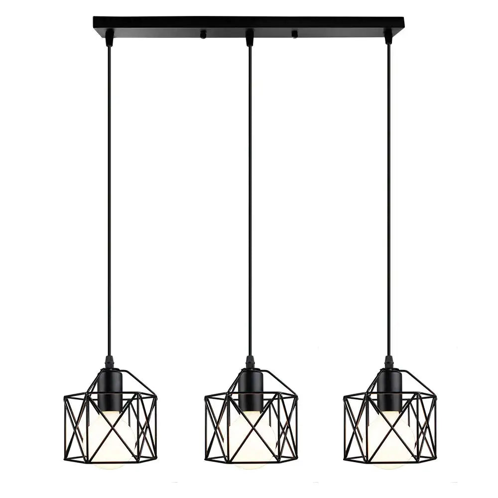Black Cage Pendant Light Nordic Industrial Style