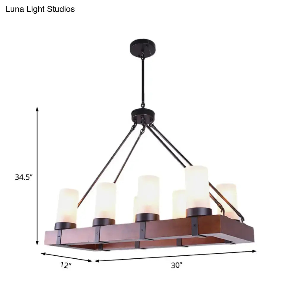 Opal Glass Rectangular Chandelier