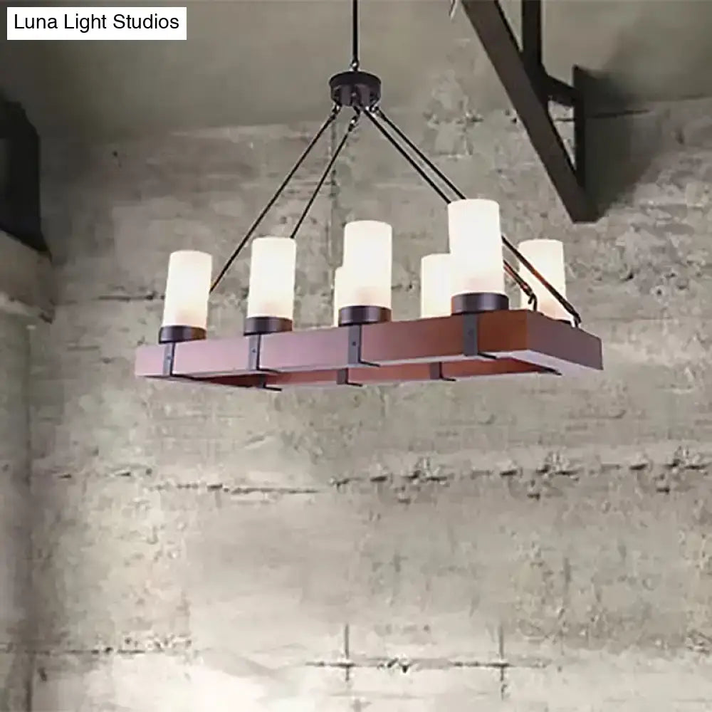 Opal Glass Rectangular Chandelier