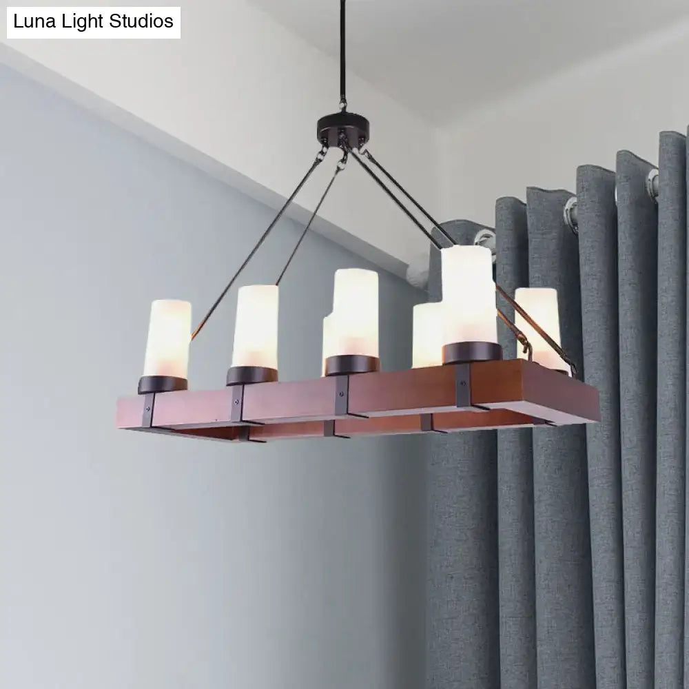 Opal Glass Rectangular Chandelier
