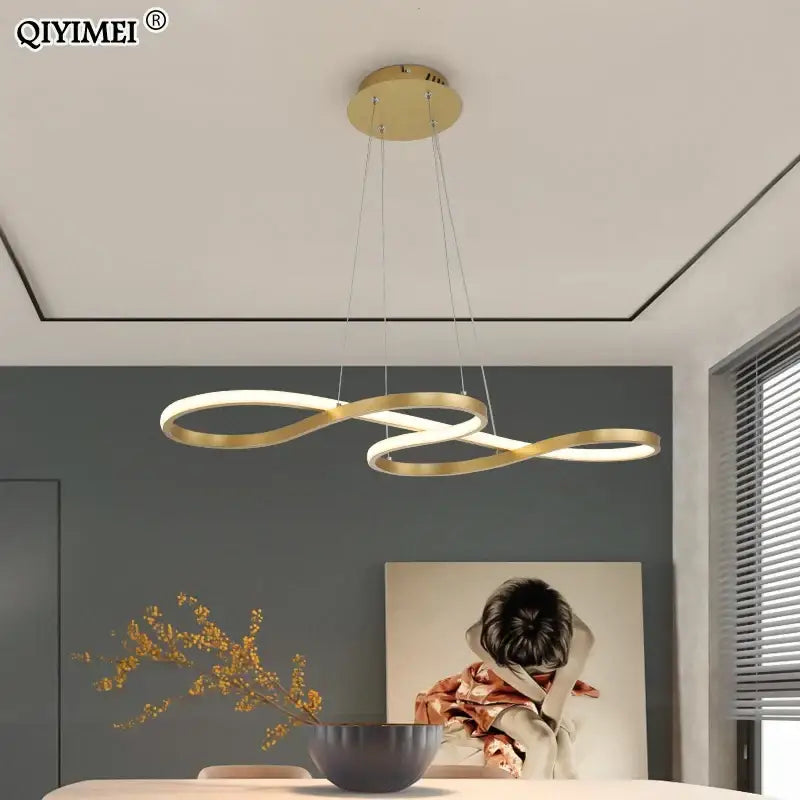 Gold Infinity LED Pendant
