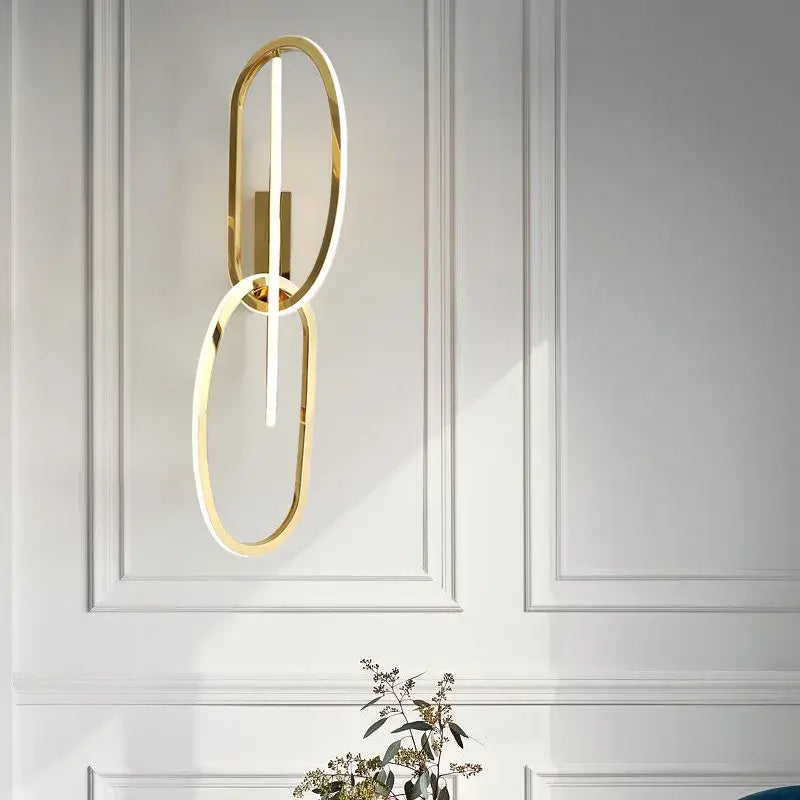 Gold Oval Wall Sconce Ring or Wall Lamp Style