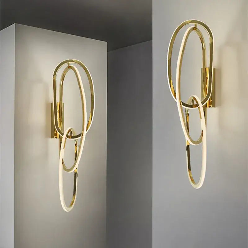 Gold Oval Wall Sconce Ring or Wall Lamp Style
