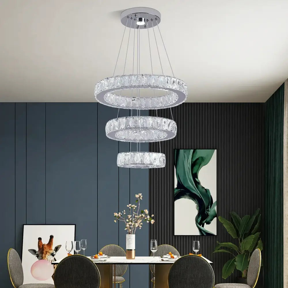 Crystal Ring LED Chandelier