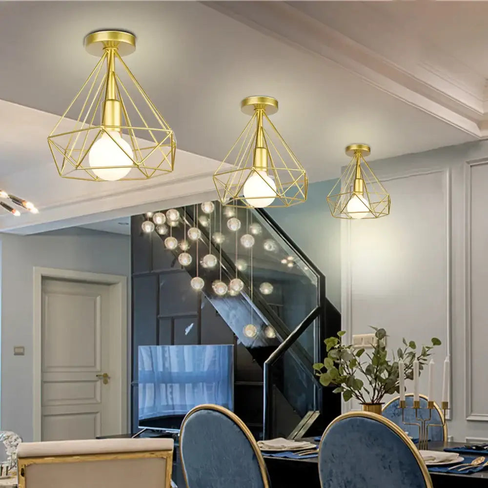 Iron Cage Ceiling Lamp