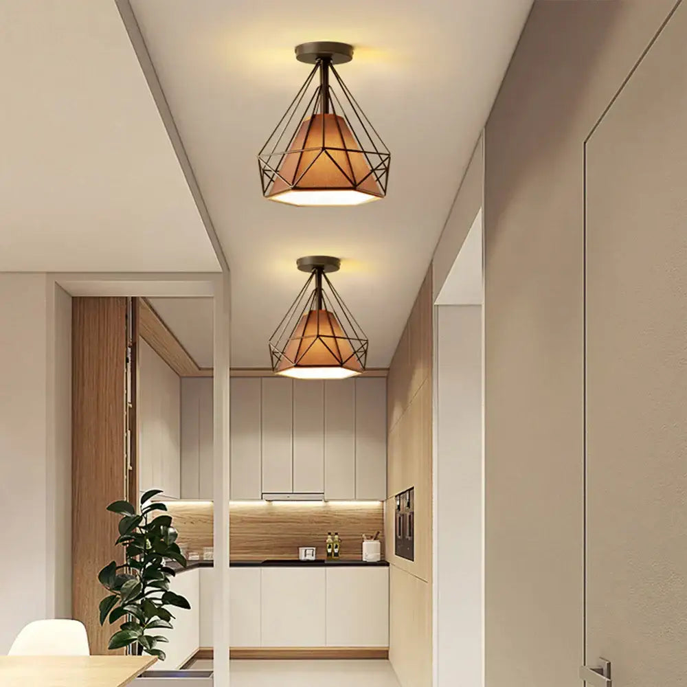 Iron Cage Ceiling Lamp