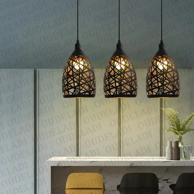 Iron Cage Pendant Light Dia14.5cm for Dining