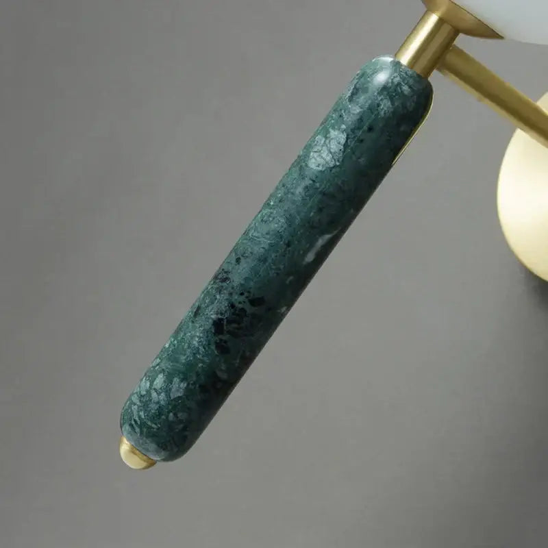 Green Marble Wall Sconce with Glass Globe W130mm