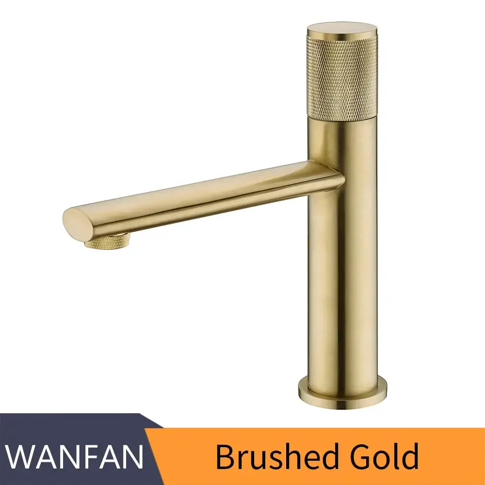 Gold Single Handle Faucet for Bathroom Sinks