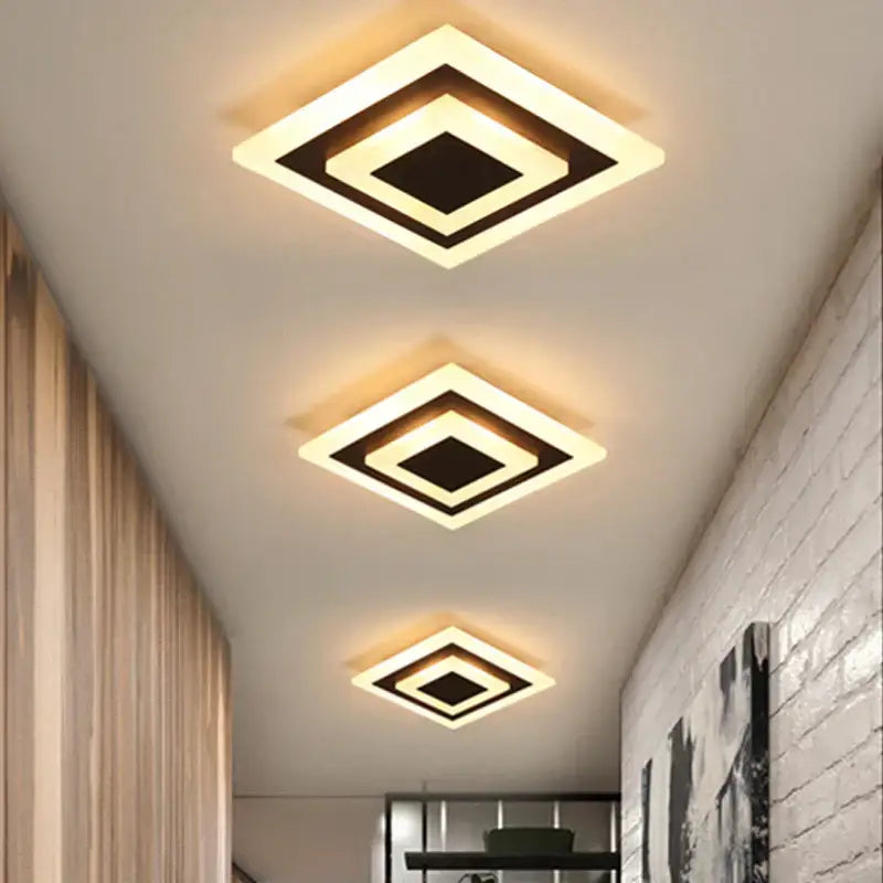 Black Geometric Square Ceiling Light