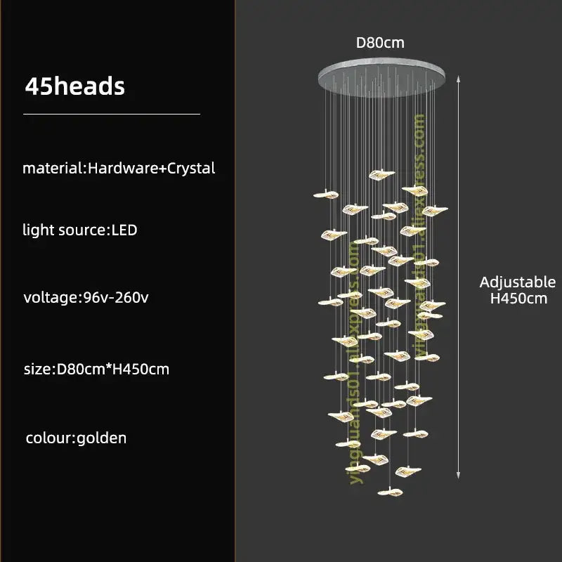 Crystal Glass Staircase Chandelier