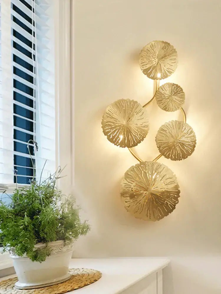 Gold Leaf Wall Sconce