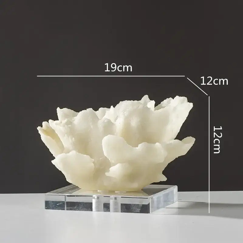 Light Blue Coral Resin Sculpture