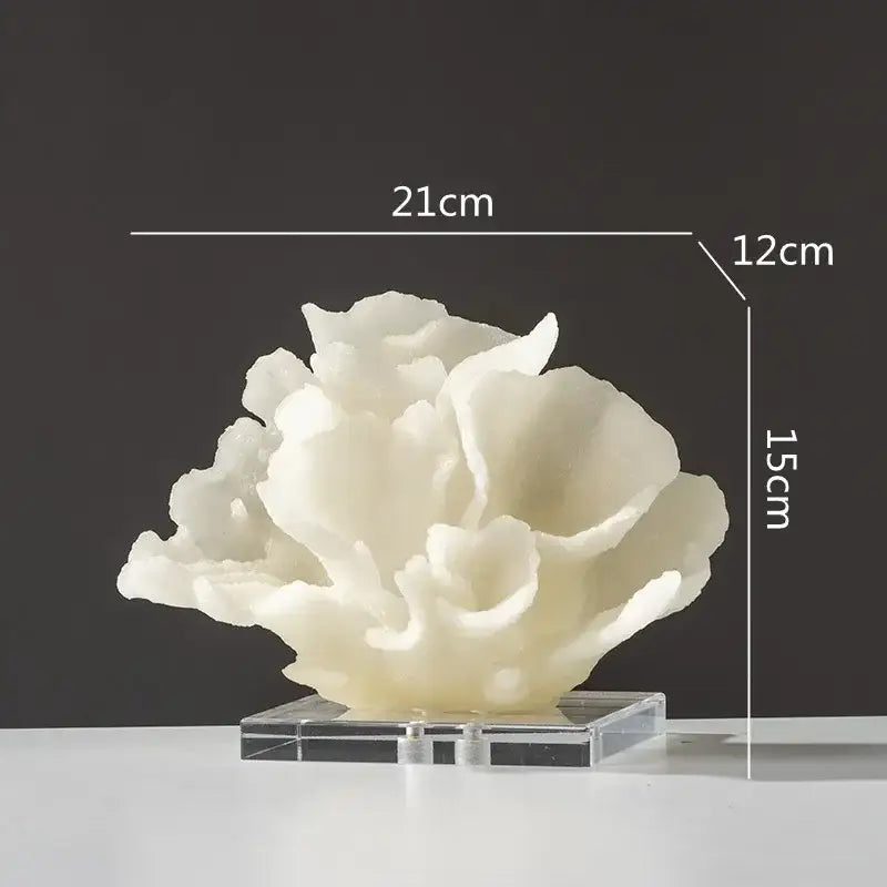 Light Blue Coral Resin Sculpture
