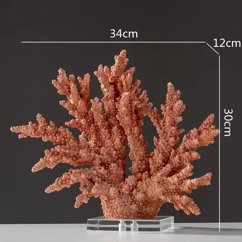Light Blue Coral Resin Sculpture