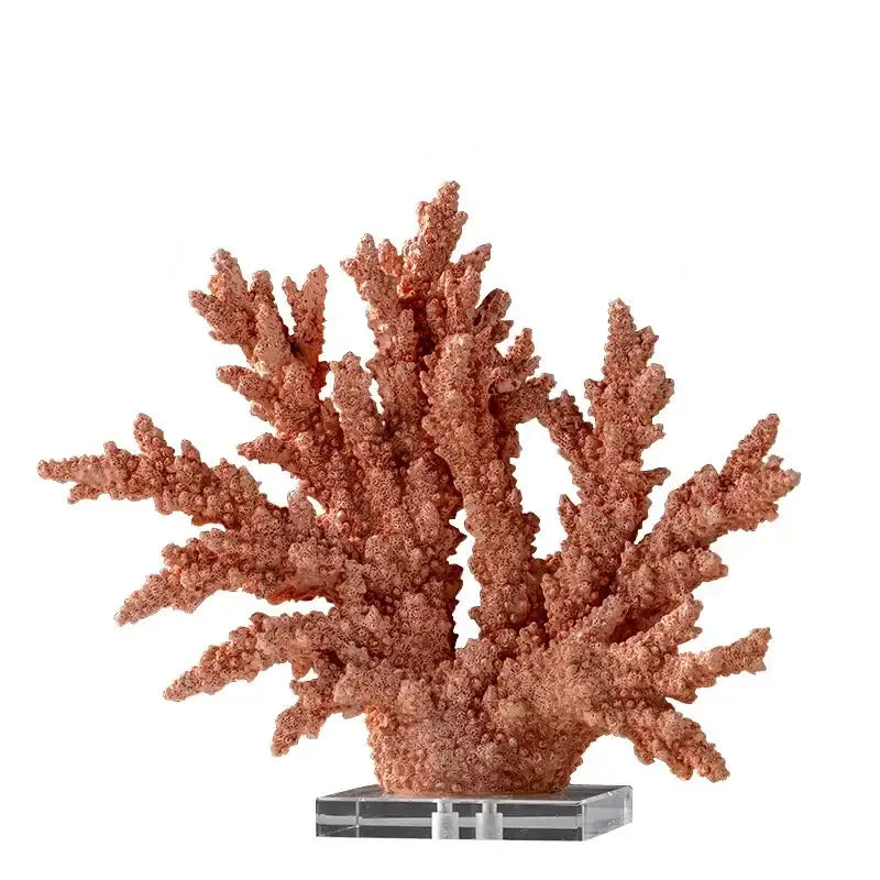 Light Blue Coral Resin Sculpture