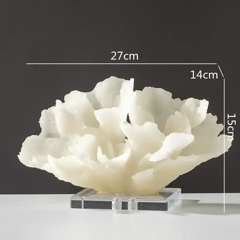 Light Blue Coral Resin Sculpture
