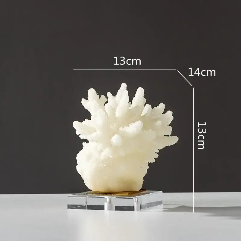 Light Blue Coral Resin Sculpture