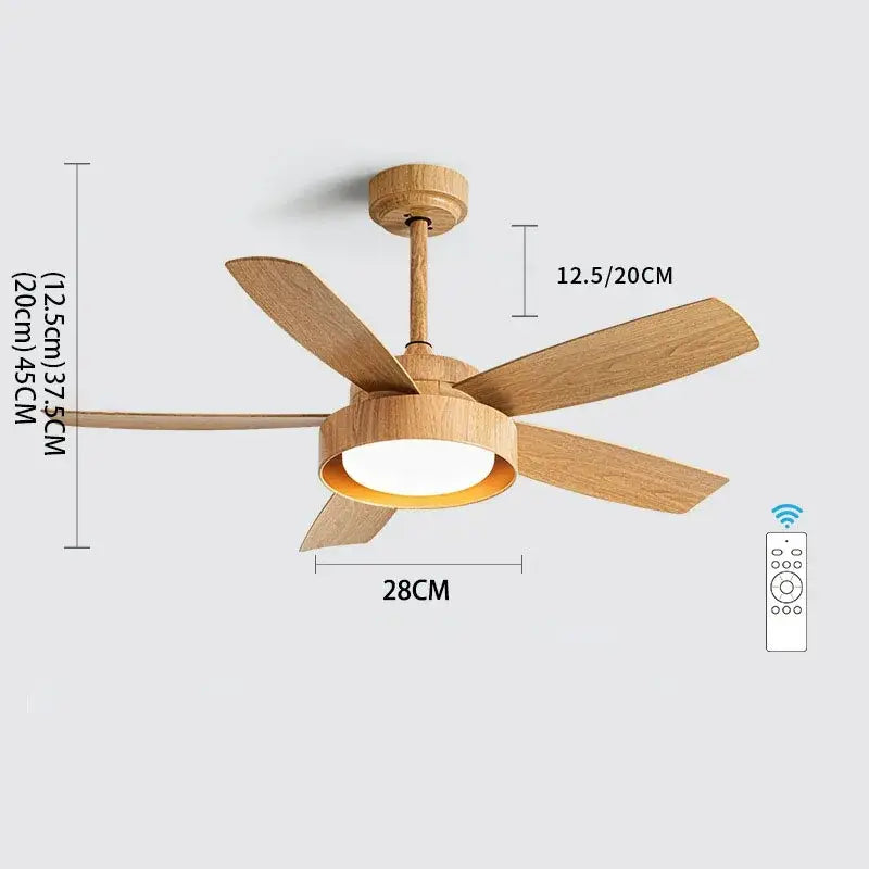 Wood 5-Blade Ceiling Fan
