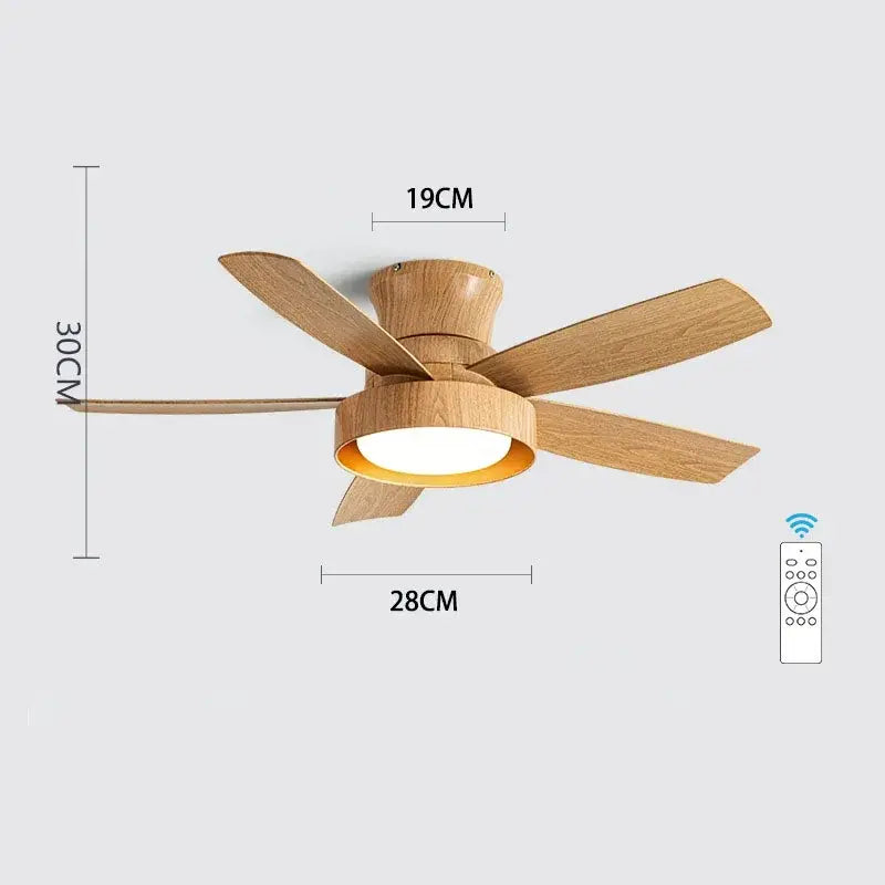 Wood 5-Blade Ceiling Fan