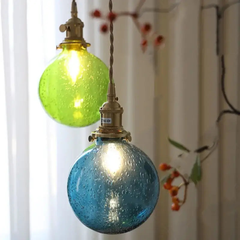 Teal Glass Pendant Light