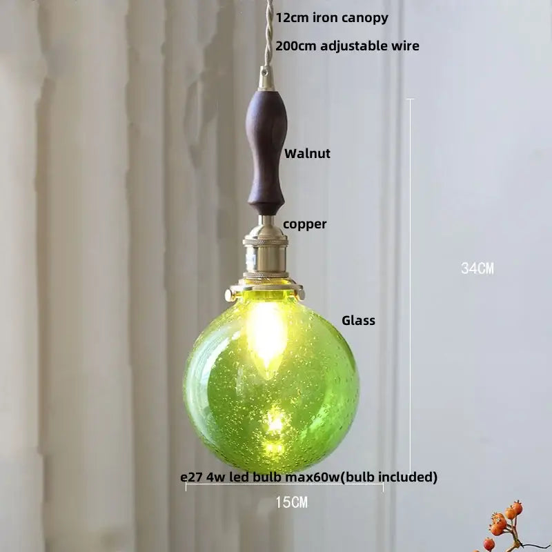 Teal Glass Pendant Light