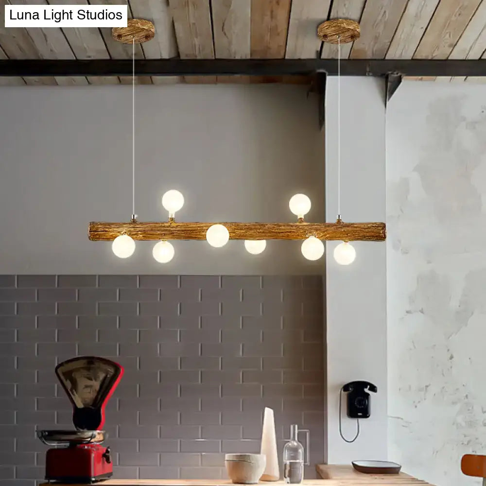 Brown Wood Island Pendant