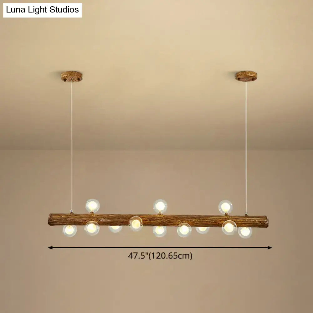 Brown Wood Island Pendant
