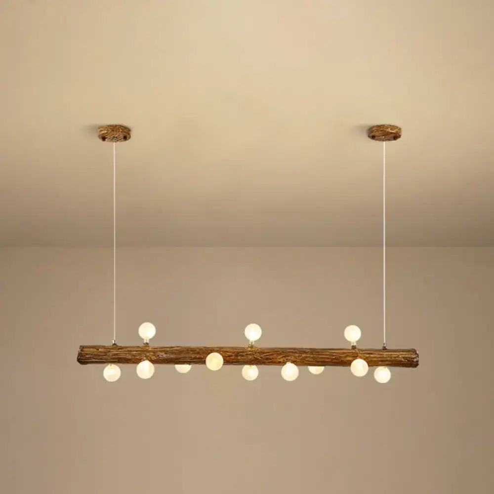 Brown Wood Island Pendant