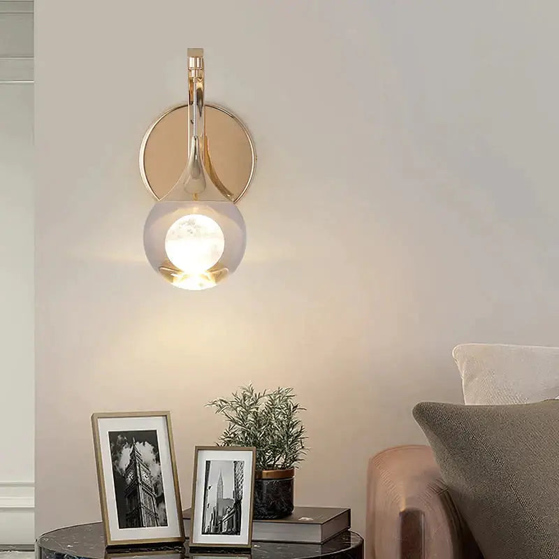Gold Crystal Bubble Hallway Wall Lamp