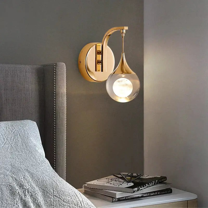 Gold Crystal Bubble Hallway Wall Lamp