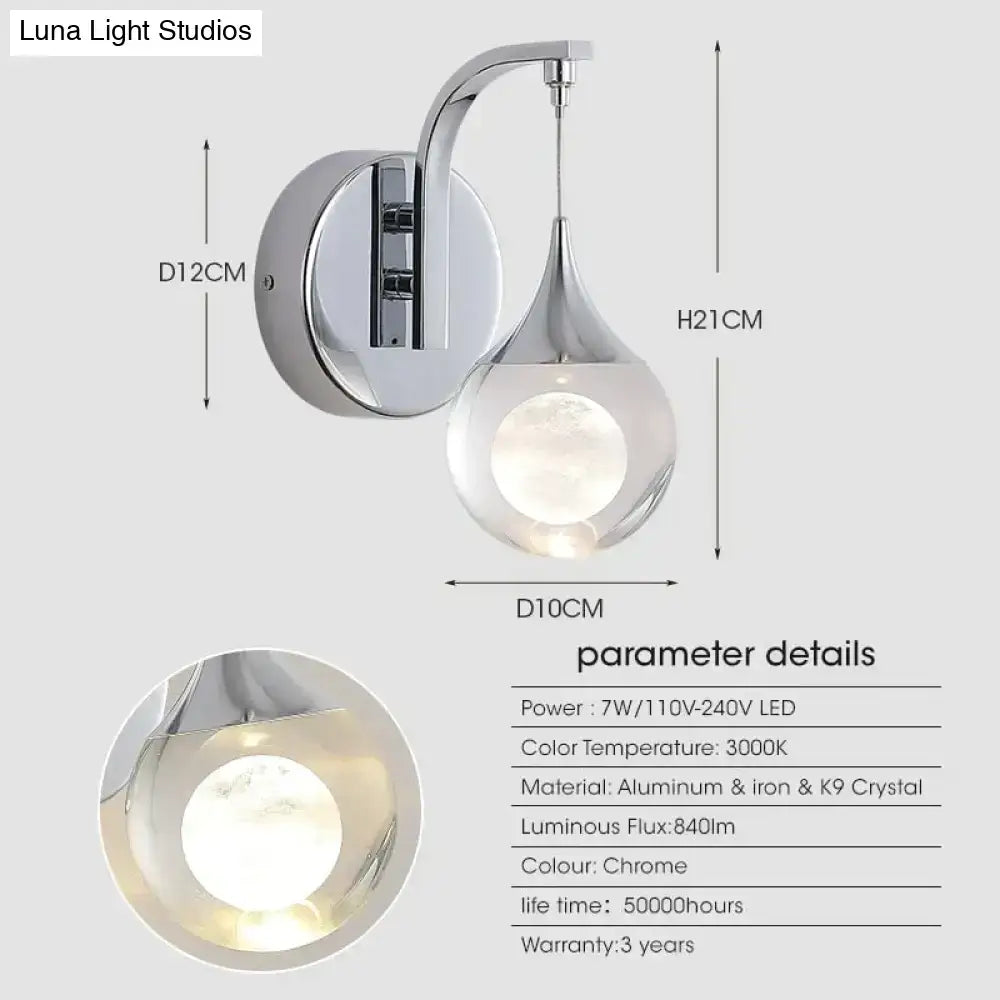 Gold Crystal Bubble Hallway Wall Lamp
