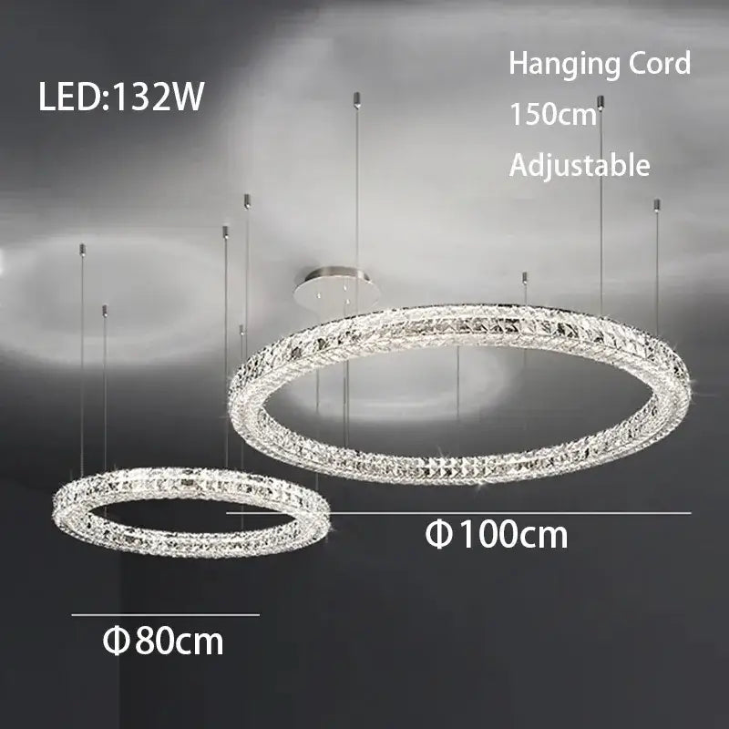 Chrome Crystal LED Chandelier Up To 6 Rings