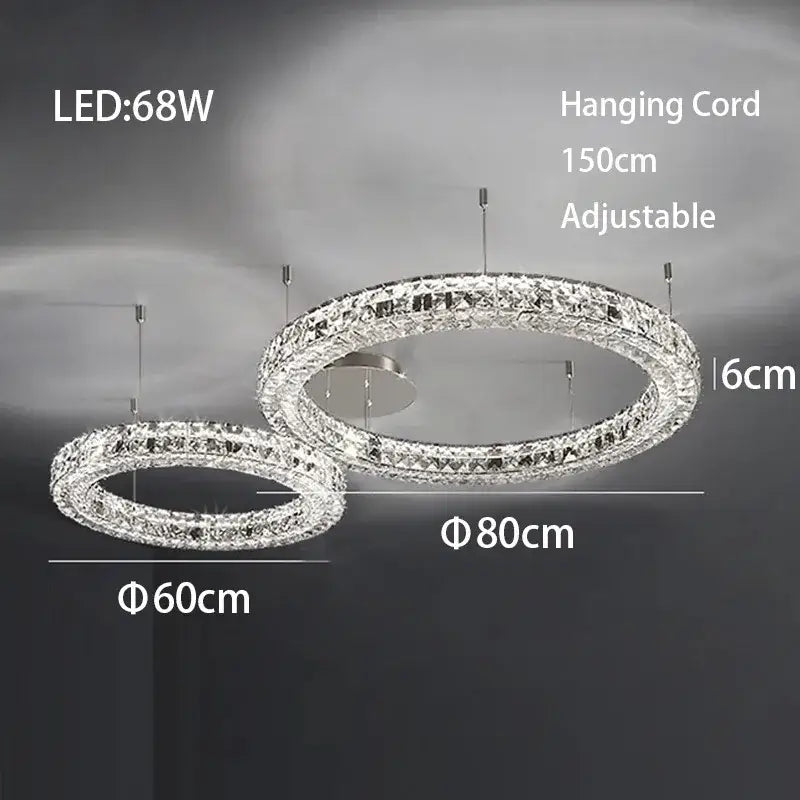 Chrome Crystal LED Chandelier Up To 6 Rings