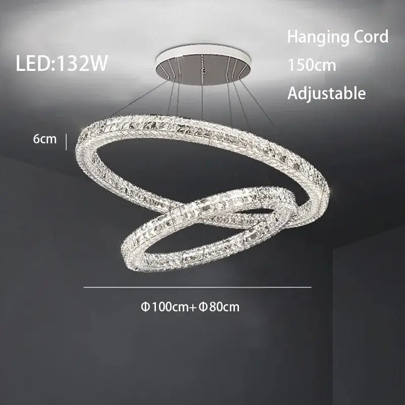 Chrome Crystal LED Chandelier Up To 6 Rings