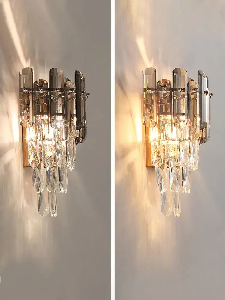 Crystal Gold Bedroom Wall Sconce