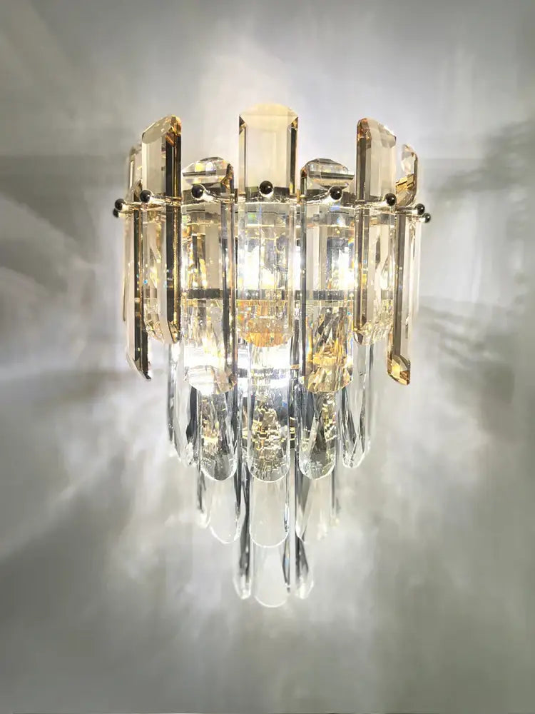 Crystal Gold Bedroom Wall Sconce