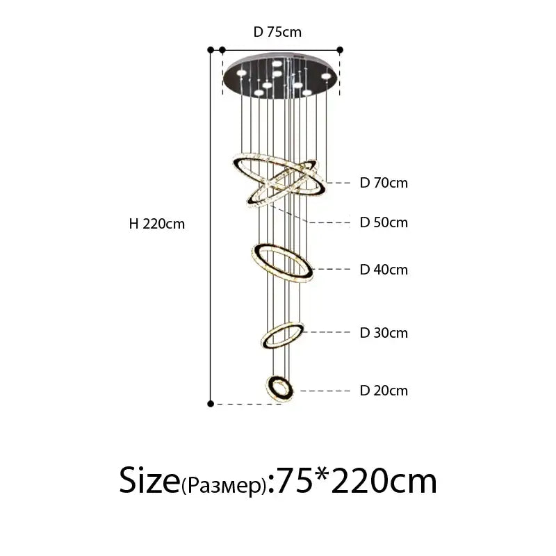 Crystal Rings Chandelier