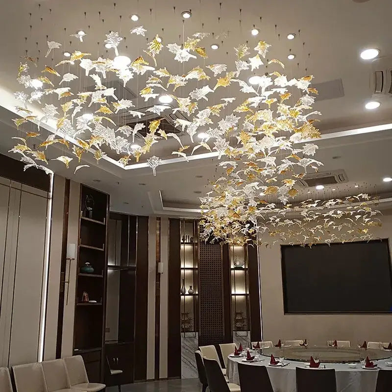 Glass High Ceiling Chandelier