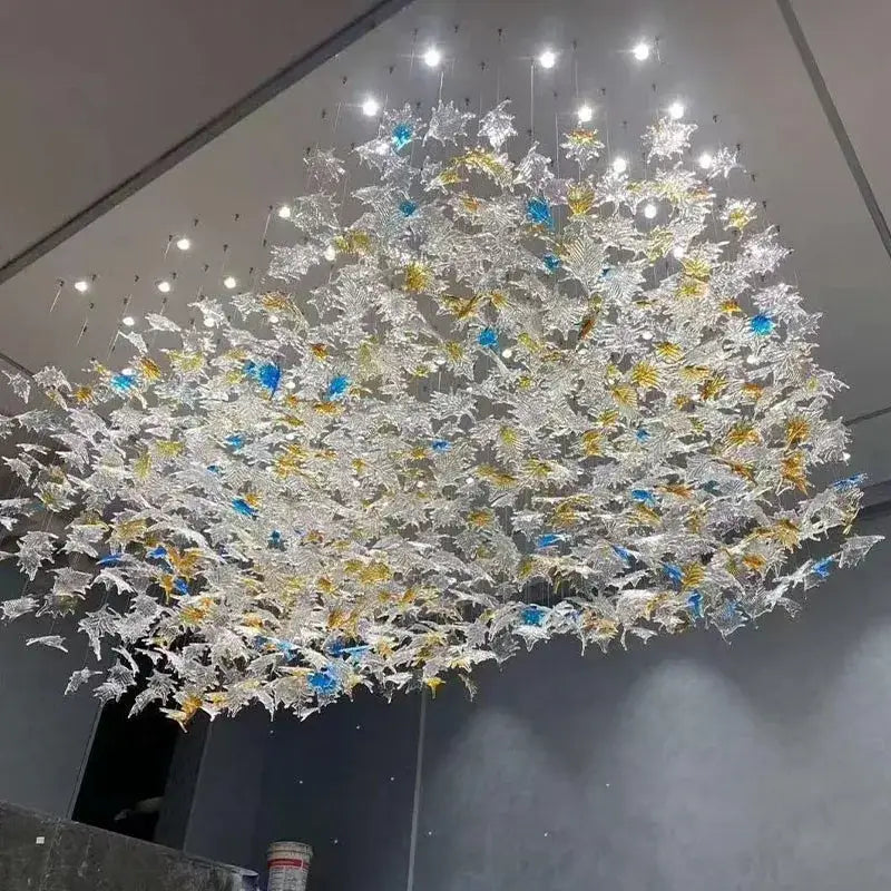 Glass High Ceiling Chandelier
